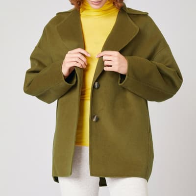 Khaki Dadoulove Wool Blend Coat