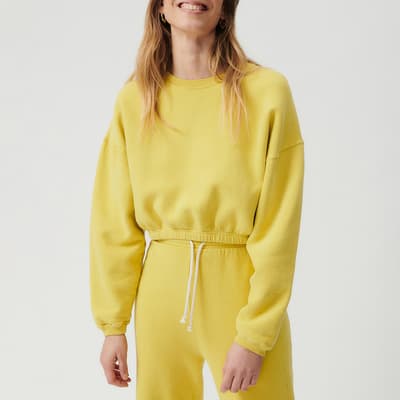 Yellow Izubird Cropped Sweatshirt