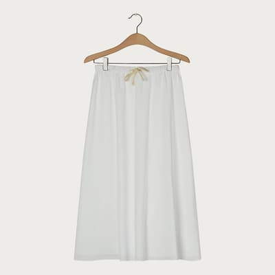 White Cotton Timolet Skirt