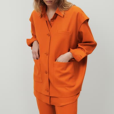 Orange Tabinsville Wool Waistcoat