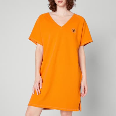 Orange Ekowood Cotton Blend Dress
