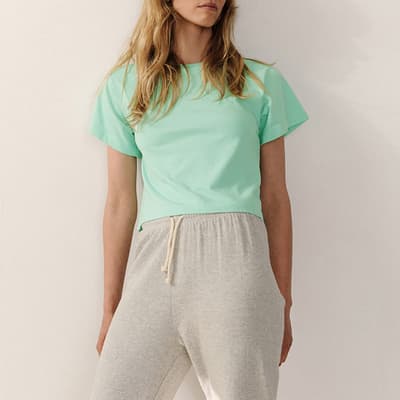 Turquoise Fizvalley Cotton T-Shirt