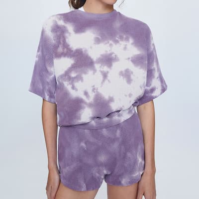 Purple Bowilove Tie-dye Cotton T-Shirt