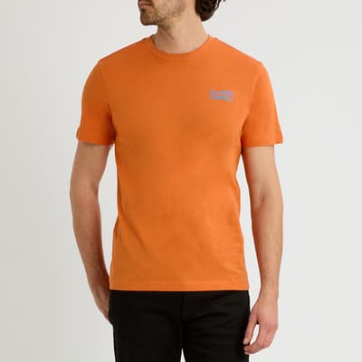 Orange Back Logo Cotton T-Shirt