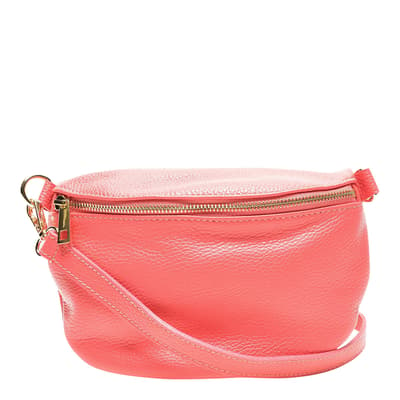 Pink Italian Leather Waist Bag