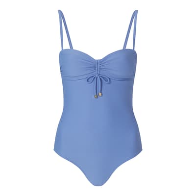 Blue  Ravello Ruched Bandeau One Piece