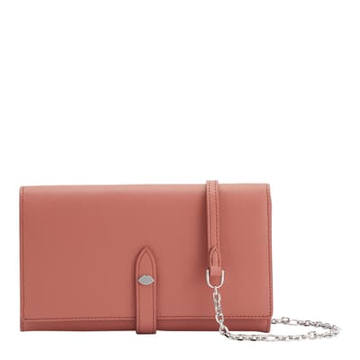 Agate Solid Lip Rudy Textured Leather Clutch Bag