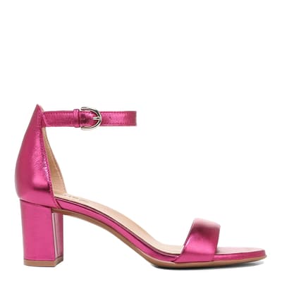 Pink Leather Vera Heeled Sandal