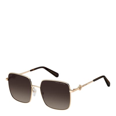 Gold Square Sunglasses 58 mm