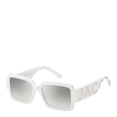 White Rectangular Sunglasses 55 mm
