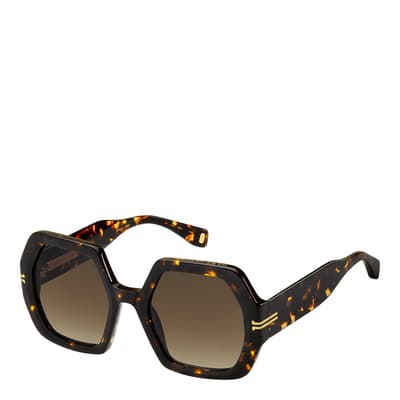 Black Rectangular Geometrical Sunglasses 53 mm