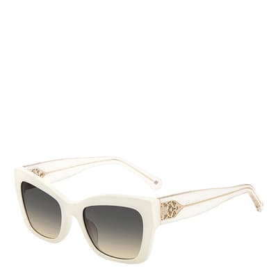 White Rectangular Sunglasses 53 mm
