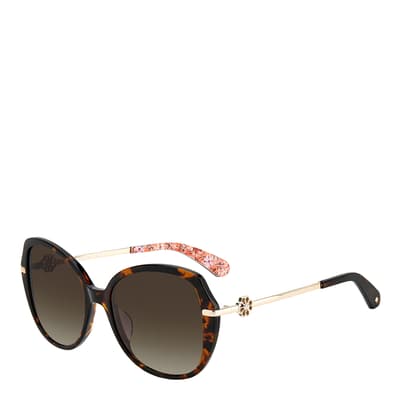 Brown/ Gold Butterfly Sunglasses 57 mm