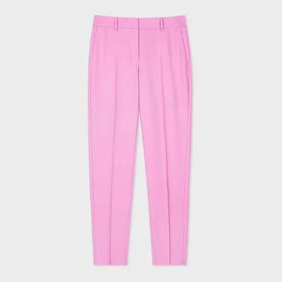 Pink Pleated Wool Trousers