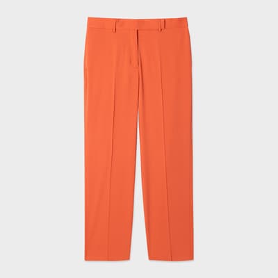 Coral Wool Blend Pleated Trousers