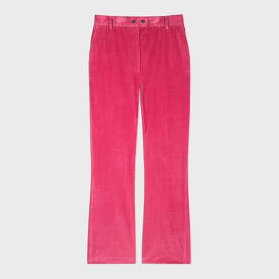 Pink Flared Leg Cotton Trousers