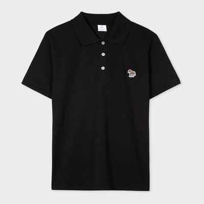 Black  Zebra Cotton Polo Shirt