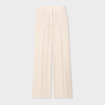 Pale Pink Check Wool Trousers