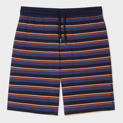 Multi Stripe Cotton Blend Shorts