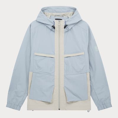 Pale Blue Hooded Zip Jacket