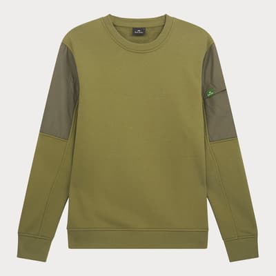 Khaki Regular Fit Cotton Sweatshirt