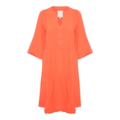 Coral Nahlas Linen Dress