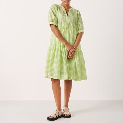 Green Cotton Blend Nidia Dress