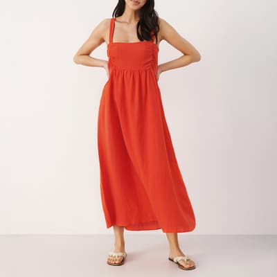 Orange Linen Amila Dress