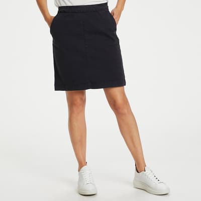Navy Sofala Cotton Blend Mini Skirt