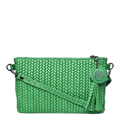 Green Italian Leather Shoulder Bag
