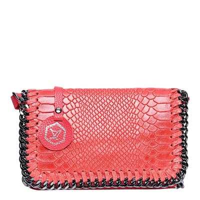 Red Italian Leather Clutch