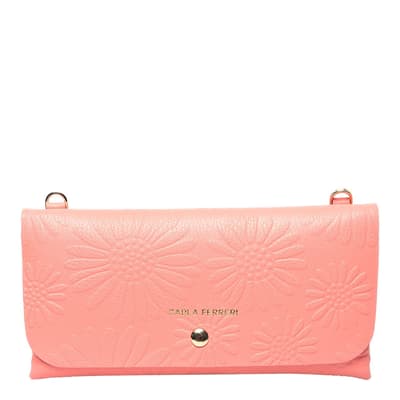 Pink Italian Leather Crossbody Bag