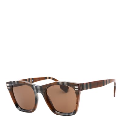 Women's Brown Check Burberry Sunglasses 52mm