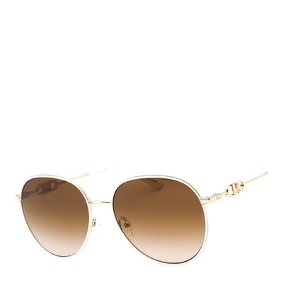 Women's Gold White/Brown Michael Kors Sunglasses 58mm