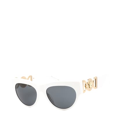 Women's White/Grey Versace Sunglasses 56mm
