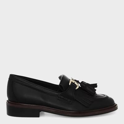 Black Ashley Leather Loafers