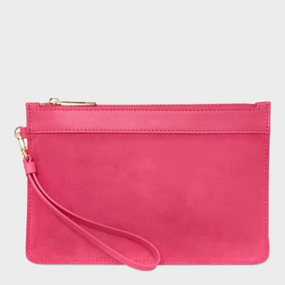 Pink Lundy Wristlet Suede Bag