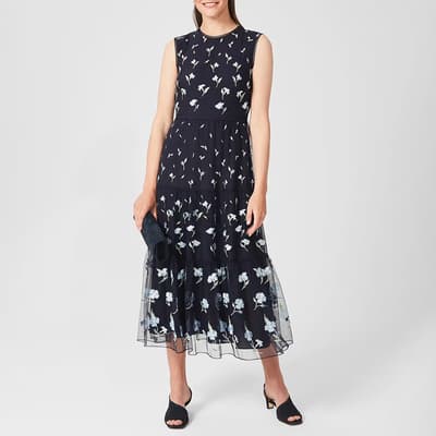 Navy Bethany Floral Dress