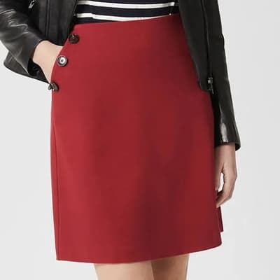 Burgundy Teia Ponte Mini Skirt