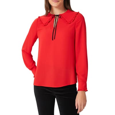 Red Scarlet Collared Blouse