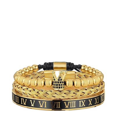 18K Gold Bangle Bracelet Set 