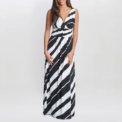Black/White Lorah Jersey Maxi Dress
