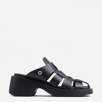 Black Vita-Sandal Flat Sandal