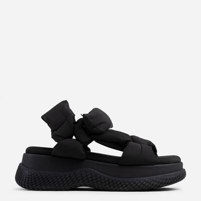 Black Bru-Te Flat Sandal