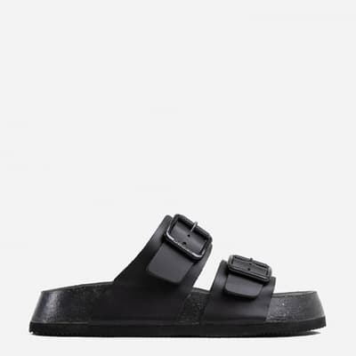 Black Veran-O Flat Sandal