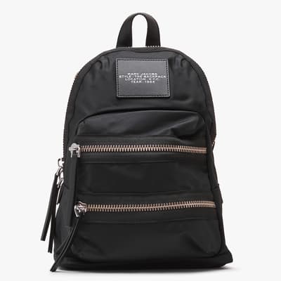 Black The Biker Nylon Medium Backpack
