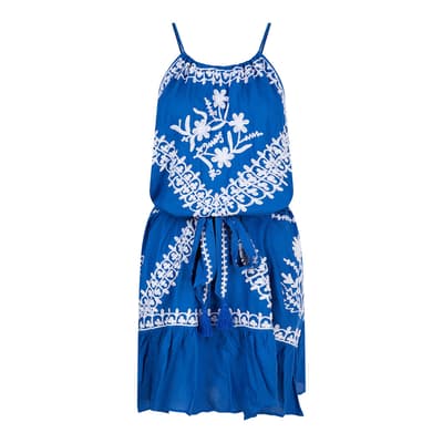 Cobalt Blue Poppy Mini Dress