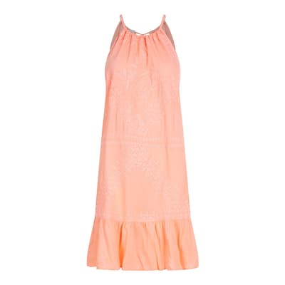 Peach Pink Poppy Mini Dress