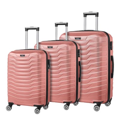 Pink Set Of Three Suitcases