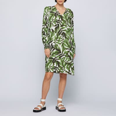 Green C_Decalma Leaf Mini Dress